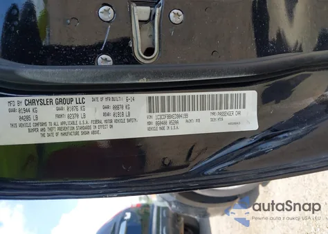 2014 Dodge Dart Sxt из США, поврежденный, VIN 1C3CDFBBXED904199